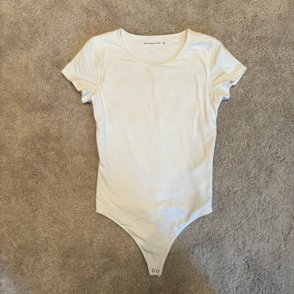 White Short Sleeve Abercrombie & Fitch Bodysuit